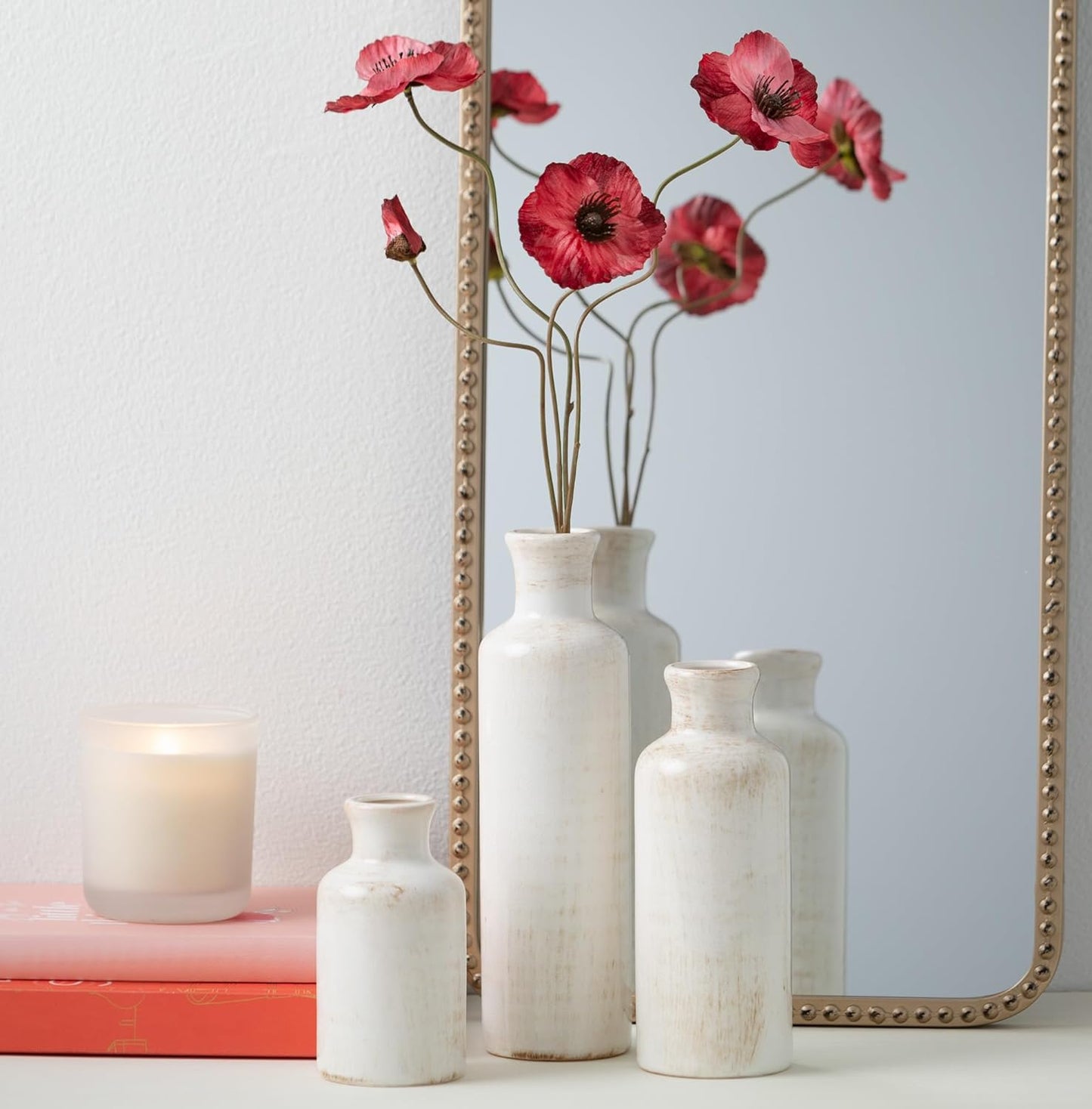Sullivans White Ceramic Vase Set