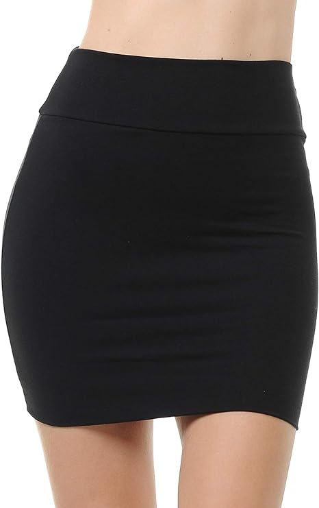 Trendy Street Basic Double-Layer Cotton Simple Stretchy Tube Pencil Mini Skirt