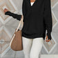 Half Zip Long Sleeve Knit Top