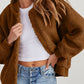 Baseball Collar Long Sleeve Sherpa Jacket