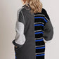 Oh Full Size Striped Half Button Long Sleeve Mini Dress