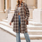 Mandy Plaid Collared Neck Long Sleeve Coat