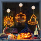 Halloween Window Hanging LED Lights Spider Pumpkin Hanging Ghost