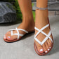 Cross-woven Design Thong Sandals Summer Flat Shoes