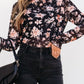 Floral Mock Neck Long Sleeve Blouse