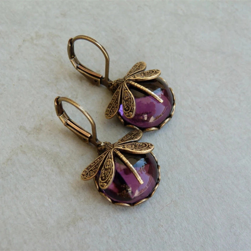 Fashion Jewelry Women's Earrings Hanging Vintage Dragonfly Pendant Earring