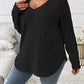 Fashion V-neck Long-sleeved T-shirt For Womenashion V-neck Long-sleeved T-shirt For Women