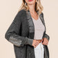 Mittoshop Contrast Patch Open Front Mineral Wash Cardigan