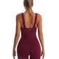 Square Collar Sleeveless Backless Yoga Jumpsuit