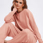 Basic Bae Rolled Round Neck Top and Pants Sweater Set