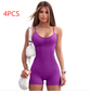 Spaghetti Strap Shorts Jumpsuit Sports Yoga Workout Tight Romper