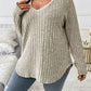 Fashion V-neck Long-sleeved T-shirt For Womenashion V-neck Long-sleeved T-shirt For Women