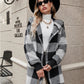 Plaid Long Sleeve Hooded Coat