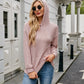 Ribbed Drawstring Long Sleeve Hoodie