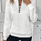 Texture Half Zip Long Sleeve Sweatshirt