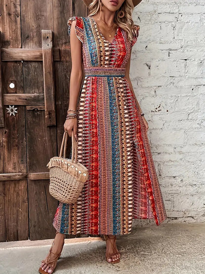 Bohemian Style Printed Long Dress Women