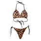 Solid Color Lace-up Bikini Three-point T-back Swimsuit Suit