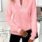 Texture Half Zip Long Sleeve Sweatshirt