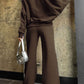 Baseball Collar Zip Up Top and Drawstring Pants Set