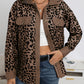 Leopard Print Shirt Coat Fashion Button Long Sleeve Jacket Women