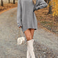 V-Neck Dropped Shoulder Sweater Dress