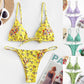 Summer Flowers Print Bikini Sexy Beach Swimming Suit