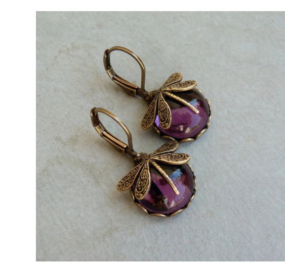 Fashion Jewelry Women's Earrings Hanging Vintage Dragonfly Pendant Earring