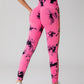 Hollow Tie Dye Printed Yoga Pants High Waist