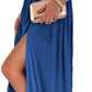 Women's One Shoulder High Split Cutout Sleeveless Elegant Sexy Cocktail Maxi Dress