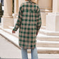 Mandy Plaid Collared Neck Long Sleeve Coat