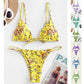 Summer Flowers Print Bikini Sexy Beach Swimming Suit