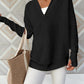 Half Zip Long Sleeve Knit Top