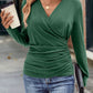 Ladies New Slim Waist Pleated Collar Top