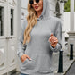 Ribbed Drawstring Long Sleeve Hoodie