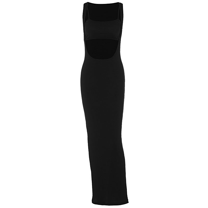 Women's Fashion Personality Solid Color Three-dimensional Striped Dress