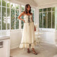 Summer Suspender Spaghetti Strap Long Dresses With Bow Pleat