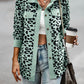 Leopard Print Shirt Coat Fashion Button Long Sleeve Jacket Women