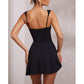 Sexy Sling Backless Dress Women Solid Color Spaghetti Strap Hip Wrap Short Dress