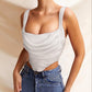 Satin Camisole Ebay Short Chest Sleeveless Top Women