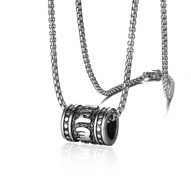 Stainless Steel Six-word Mantra Pendant Men's And Women's Necklaces