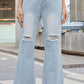 Distressed Buttoned Loose Fit Jeans