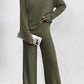 Ribbed Mock Neck Top and Pants Set