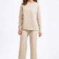 Basic Bae Rolled Round Neck Top and Pants Sweater Set