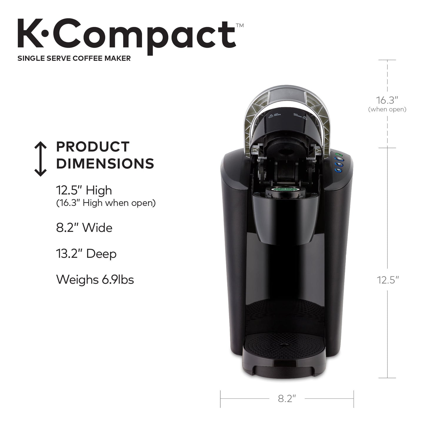 Keurig K-Compact Single-Serve K-Cup Pod Coffee Maker, Moonlight Grey