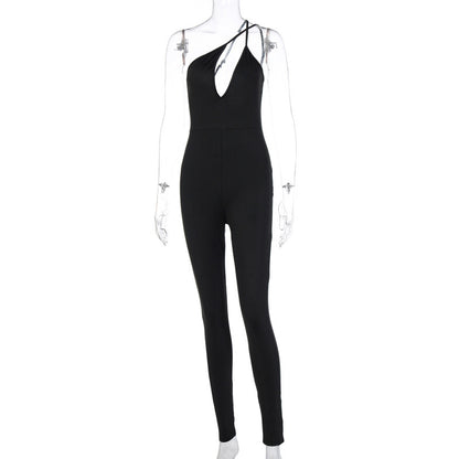 One-Shoulder Hip-Lift Jumpsuit SportsJumpsuit