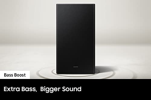 SAMSUNG HW-C450 2.1ch Soundbar w/DTS Virtual X, Subwoofer Included, Bass Boost, Adaptive Sound Lite, Game Mode, Bluetooth, Wireless Surround Sound Compatible (Newest Model),Black
