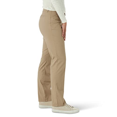Lee Women's Wrinkle Free Relaxed Fit Straight Leg Pant, Black, 2 Long