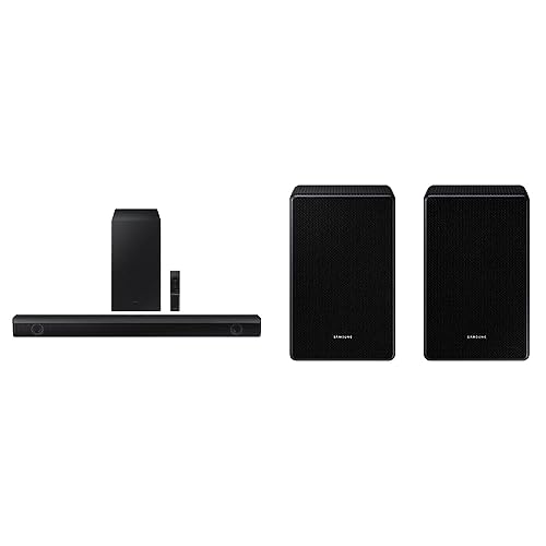SAMSUNG HW-C450 2.1ch Soundbar w/DTS Virtual X, Subwoofer Included, Bass Boost, Adaptive Sound Lite, Game Mode, Bluetooth, Wireless Surround Sound Compatible (Newest Model),Black