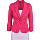 Auliné Collection Women's Casual Work Solid Color Knit Blazer Navy Blue Small