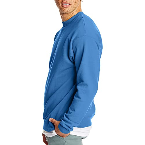 Hanes Men's Sweatshirt, EcoSmart Fleece Crewneck Sweatshirt, Cotton-Blend Fleece Sweatshirt, Plush Fleece Pullover Sweatshirt, Black, Large